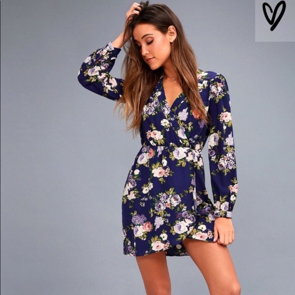 lulus floral wrap dress